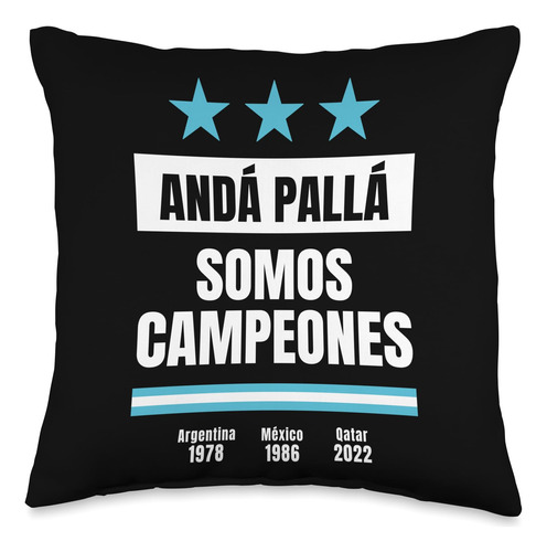 Futbol Fans Argentina Campeones Del Mundo - Almohada De 16 X