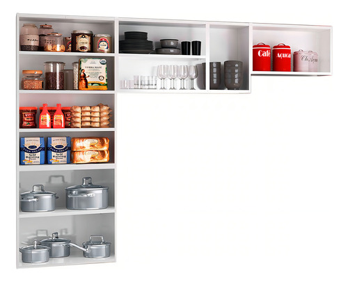 Cozinha De Aço Compacta Diamante 11 Portas Com Vidro