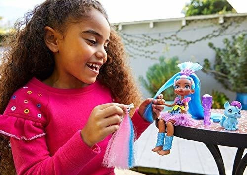 Imagen 2 de 7 de Mattel Cave Club Tella Doll (8-10 Pulgadas, Cabello Azul) M.