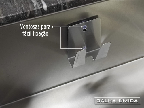 Porta Esponja Inox Com Ventosa Suporte Multifuncional P/ Pia