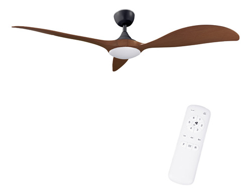 Ventilador Techo Minimalista 6 Velocidades Luz Ajustable 1.422 M 30-35w Acrílica Walnut 3
