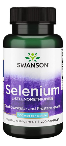 Selenio L Seleniometionina 100 Mcg - 200 Cápsulas Swanson