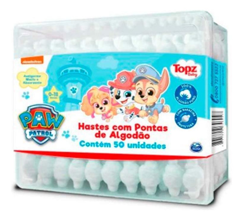 Hastes Flexíveis Topz Baby 100% Algodão - 60un