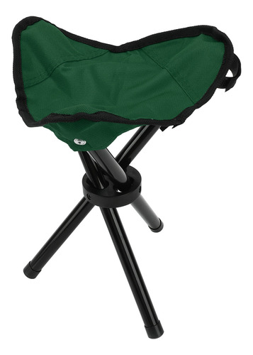 Taburete Plegable Con Trípode Para Camping, Verde