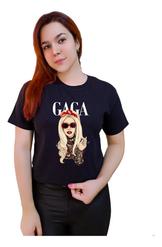 Polera Dama Estampada 100%algodon Diseño Lady Gaga 381