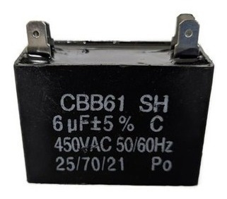 Capacitor   Marcha 6 Microfaradio + -5% 450vac Cuadrado  