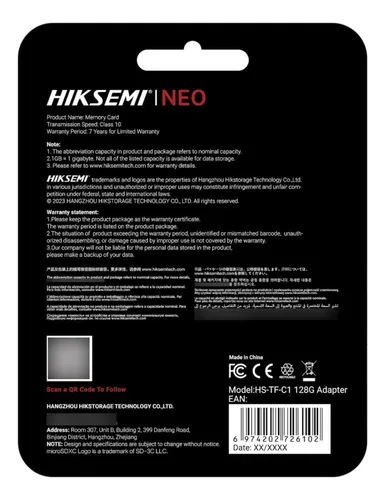 Memoria Micro Sd 128gb Hiksemi Neo Adapter Hs-tf-c1 + Adapt.