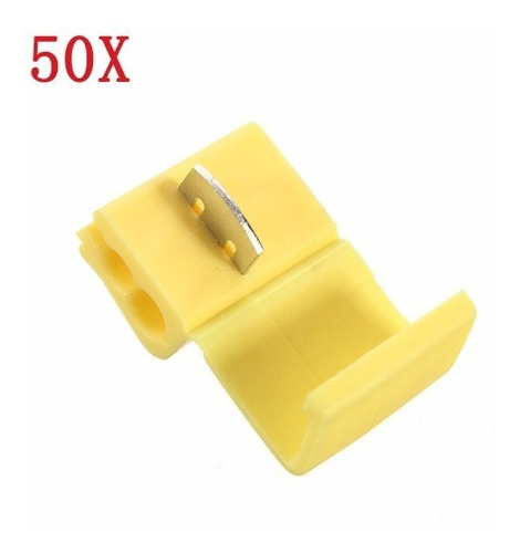 Imagem 2 de 3 de 50pçs Conector Derivação Emenda Cabos Fios Amarelo 4 A 6mm
