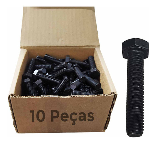 Parafuso Sextavado 10x20mm Aço 10.9 Ma Rosca Inteira 10pç