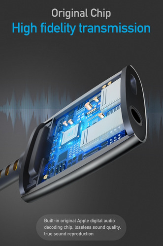 Imagen 7 de 10 de Adaptador iPhone Carga Lightning + Jack 3.5 Audio Llamadas