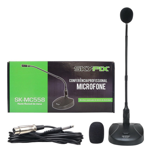 Microfone De Mesa Profissional Gooseneck Sk-mc558 Skypix