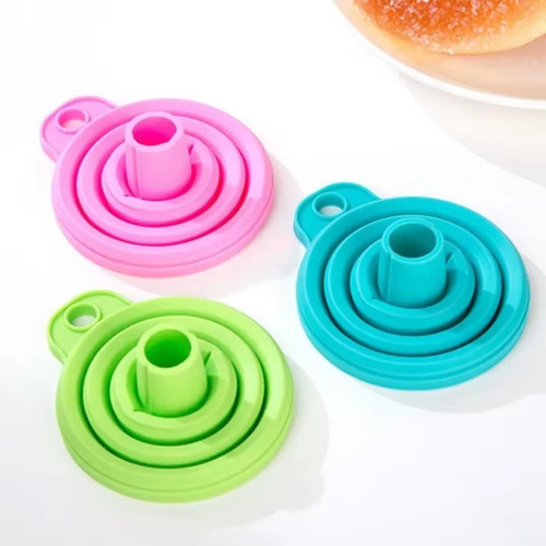 Kit De 3 Embudos De Silicona Plegable Para Cocina