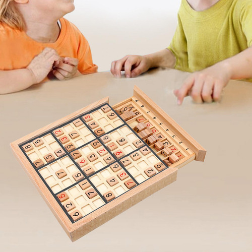 Juego De Sudoku De Madera, Juguete De Aprendizaje Con Negro