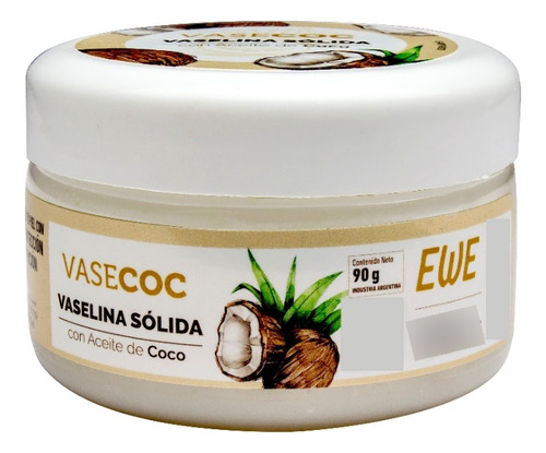  Vasecoc Ewe Vaselina Solida Con Aceite Puro De Coco 90g