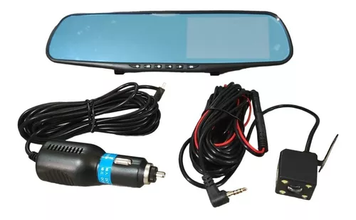 Dvr Para Carro Espejo Doble Cámara Frontal Trasera Reversa