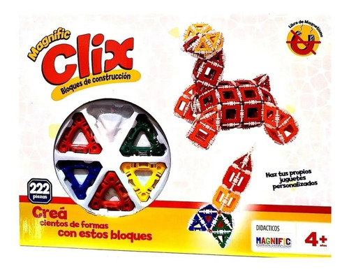 Bloques Magnific Clix 222 Piezas Juguete Juego Didáctico