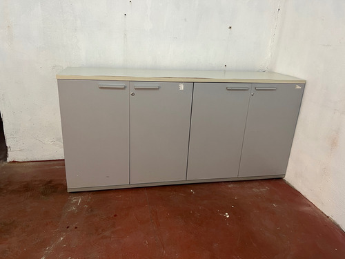 Mueble Archivero Con Puertas Bajo Gris Claro (Usado)