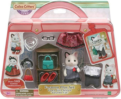 Calico Critters Fashion Playset Tuxedo Cat, Dollhouse Plays