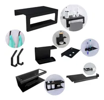 Comprar Toallero Jabonera Organizadores Set Baño 7 Piezas! Acero! Negro