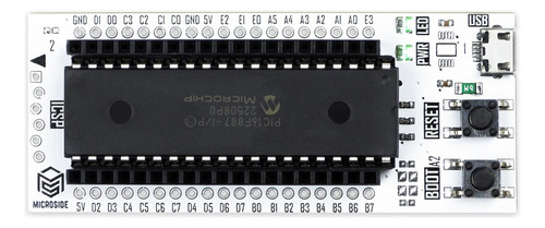 Tarjeta de desarrollo Entrenador X-TRAINER LITE F MICROSIDE MICROCHIP incluye PIC16F887 y cable USB