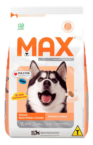 Ração Max Para Cães Sênior Raças Médias E Grandes 15kg