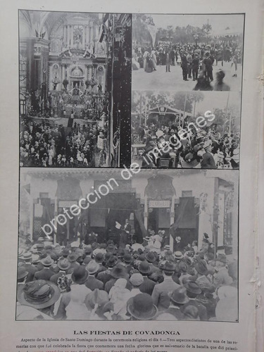 Afiche Antiguo 1912 Fiestas De Covadonga D.f /asm