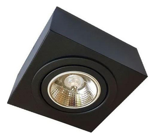 Lámpara de techo negra simple cuadrada de cara plana Ar111