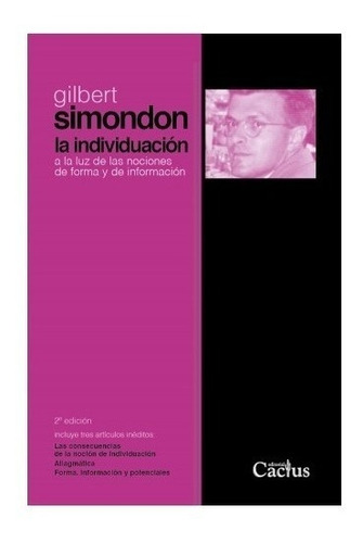 Libro La Individuacion - Simondon Gilbert