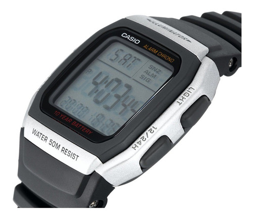 Reloj Hombre Casio Illuminator W-96h Sumergible 50m  Alarma