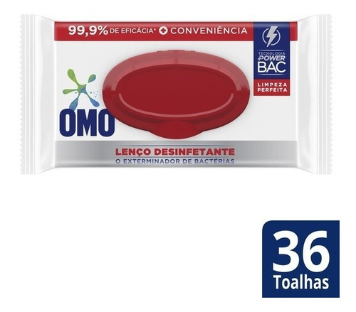 Lenço Umedecido Desinfetante Omo Limpeza Perfeita 36 Unid
