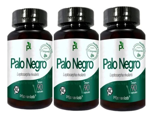 100% Palo Negro 3x90 Caps. Libre Gluten Y Veganas/agronewen