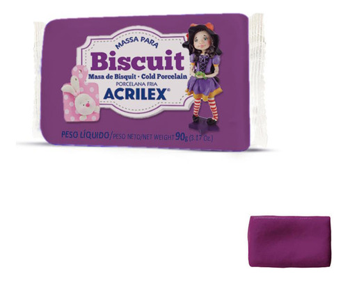 Massa Para Biscuit 90g Acrilex Cor 565-vinho