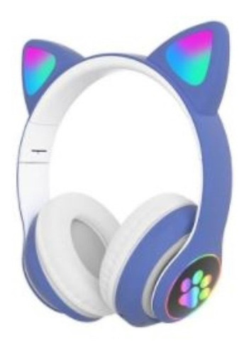 Fone de ouvido over-ear gamer sem fio Luuk Young LT30 azul com luz LED