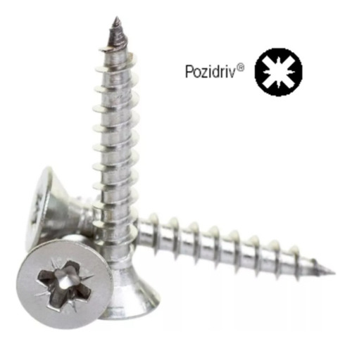 Tornillo Plateado 3,5x16mm Para Madera X 1000u Tipo Fix