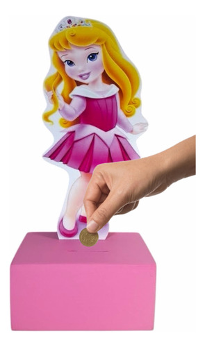 Alcancia Centro De Mesa Bella Durmiente Aurora Bebe Fiesta Aurora Rosa Claro