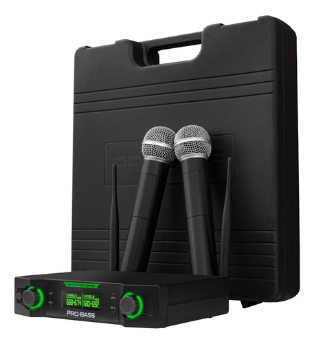 Micrófono Inalámbrico Doble Probass Uf 224 Multi Frecuencia