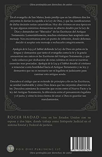 Apologia De La Ley Y El Sabbat Amar A Dios Es..., de Hadad, Roger. Editorial Voir Dire Publishing LLC en español