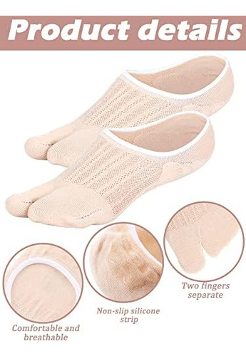 Geyoga 6 Pares De Calcetines Con Chanclas, Calcetines Tabi D
