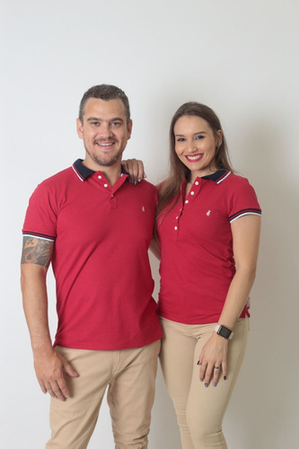 Kit Casal Namorados Camisa + Polo Feminina Vermelho