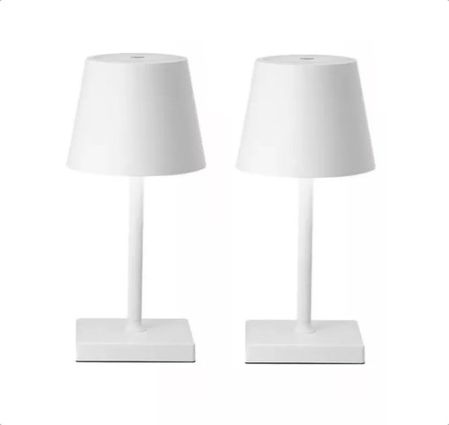 Lámpara Led Portátil Blanca De Mesa Escritorio Recargable X2