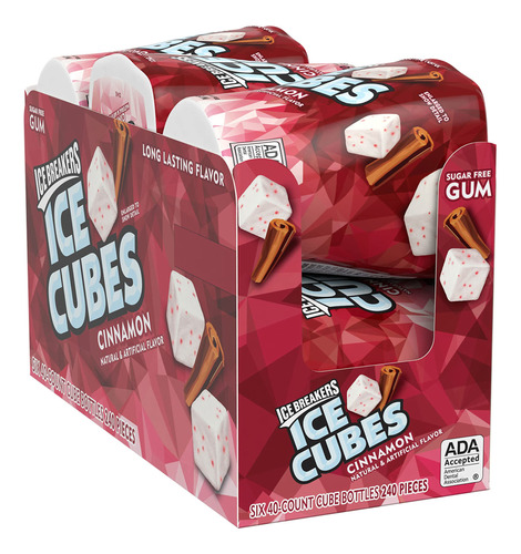 Ice Breakers Ice Cubes - Goma De Mascar Sin Azúcar Y Canel.