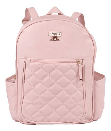 Hug Mochila Maternidade Com Detalhe Linha Graciosa Rosa Desenho do tecido Lipari