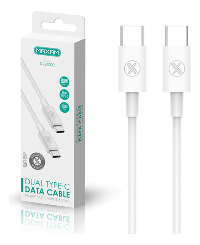 Cable Maxam Usb-c A Usb-c 60w 1m Sj-2100c Carga Rápida