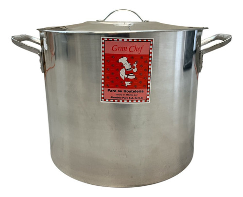 Olla De Aluminio Triple Fuerte No.24 Capacidad 10.85lts Plateado