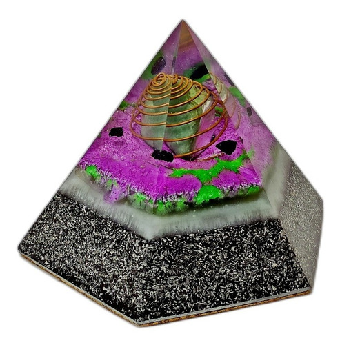 Orgonita Piramide Hexagonal Energetica Con Piedras Naturales