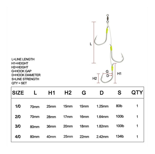 Slow Jig Triple Assist Hook Set High Carbon Steel Fish 2