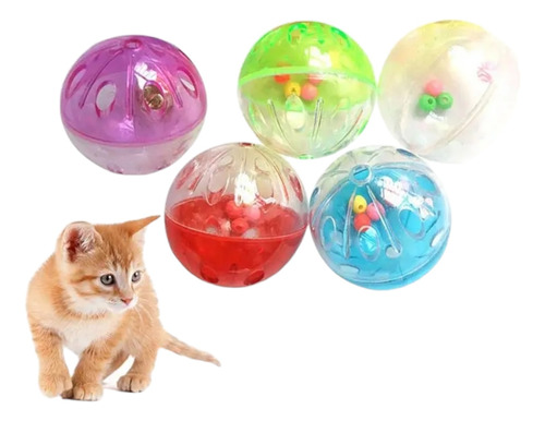 Pelota Gatos Juguete Interactivo Cascabel De Colores 6pcs 