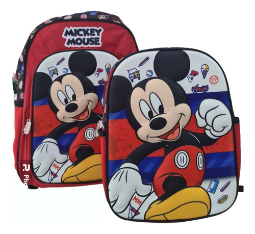 Morral Mickey Mouse Grande 3d Mas Lonchera Termica