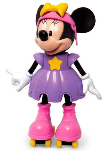 Boneca Minnie Patinadora 25cm Com Som Elka Disney