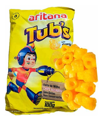 Salgadinho Chips Aritana Tubos Queijo Pacote Grande 100g